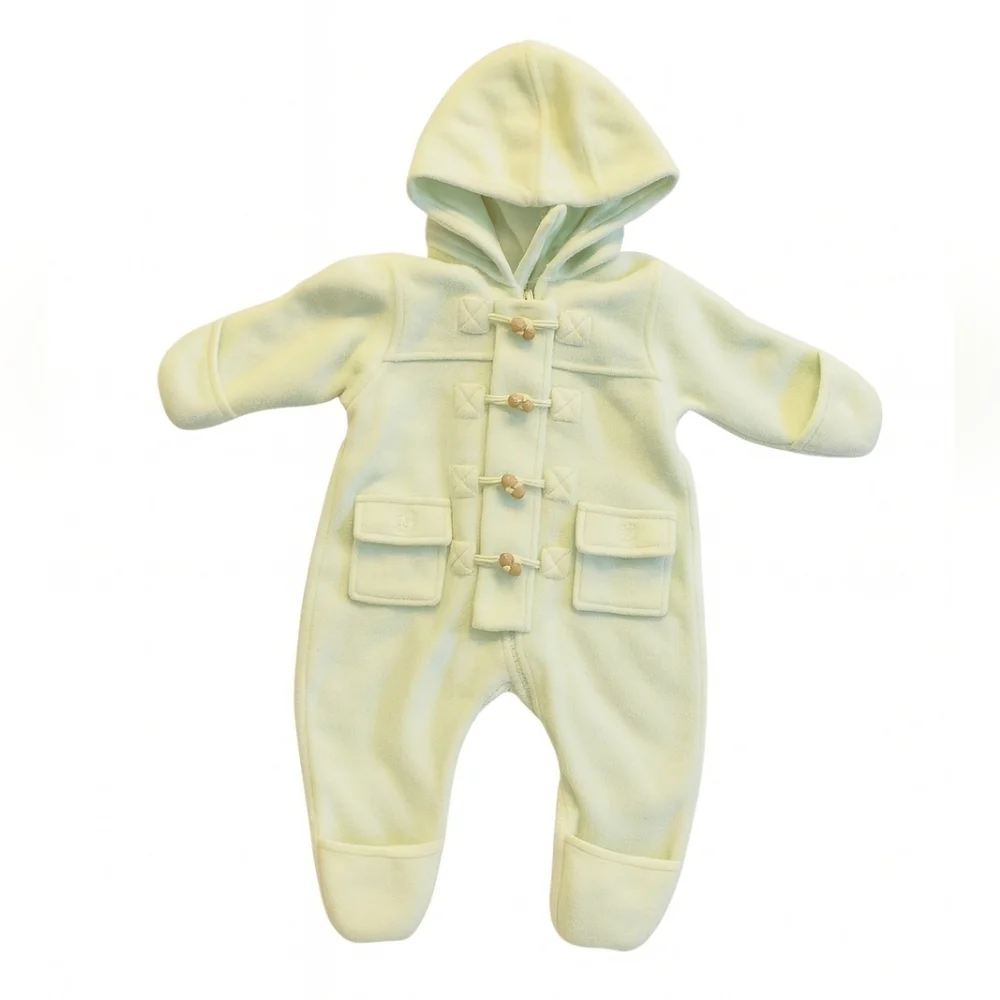 The Children's Place Gender Neutral Pastel Lime Sherbet Fleece Bunting Snow Suit